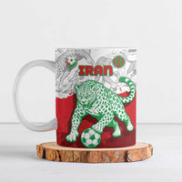 Custom Iran Football Ceramic Mug Leopard Comic Manga Art Style