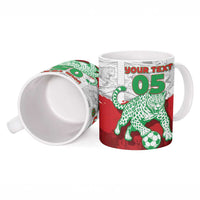 Custom Iran Football Ceramic Mug Leopard Comic Manga Art Style