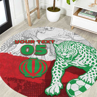 Custom Iran Football Round Carpet Leopard Comic Manga Art Style