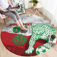 Custom Iran Football Round Carpet Leopard Comic Manga Art Style