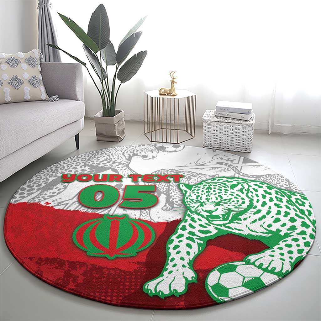 Custom Iran Football Round Carpet Leopard Comic Manga Art Style