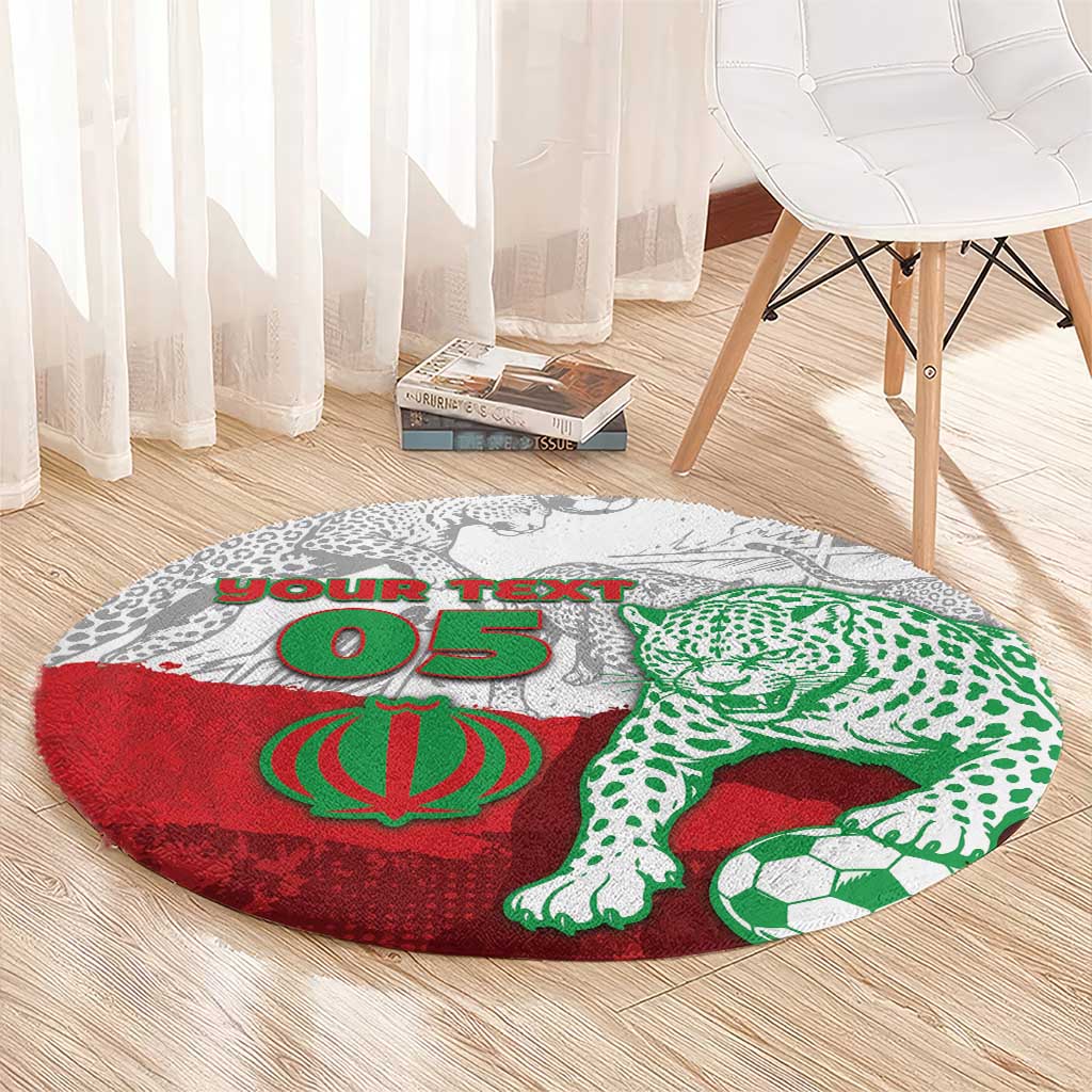 Custom Iran Football Round Carpet Leopard Comic Manga Art Style