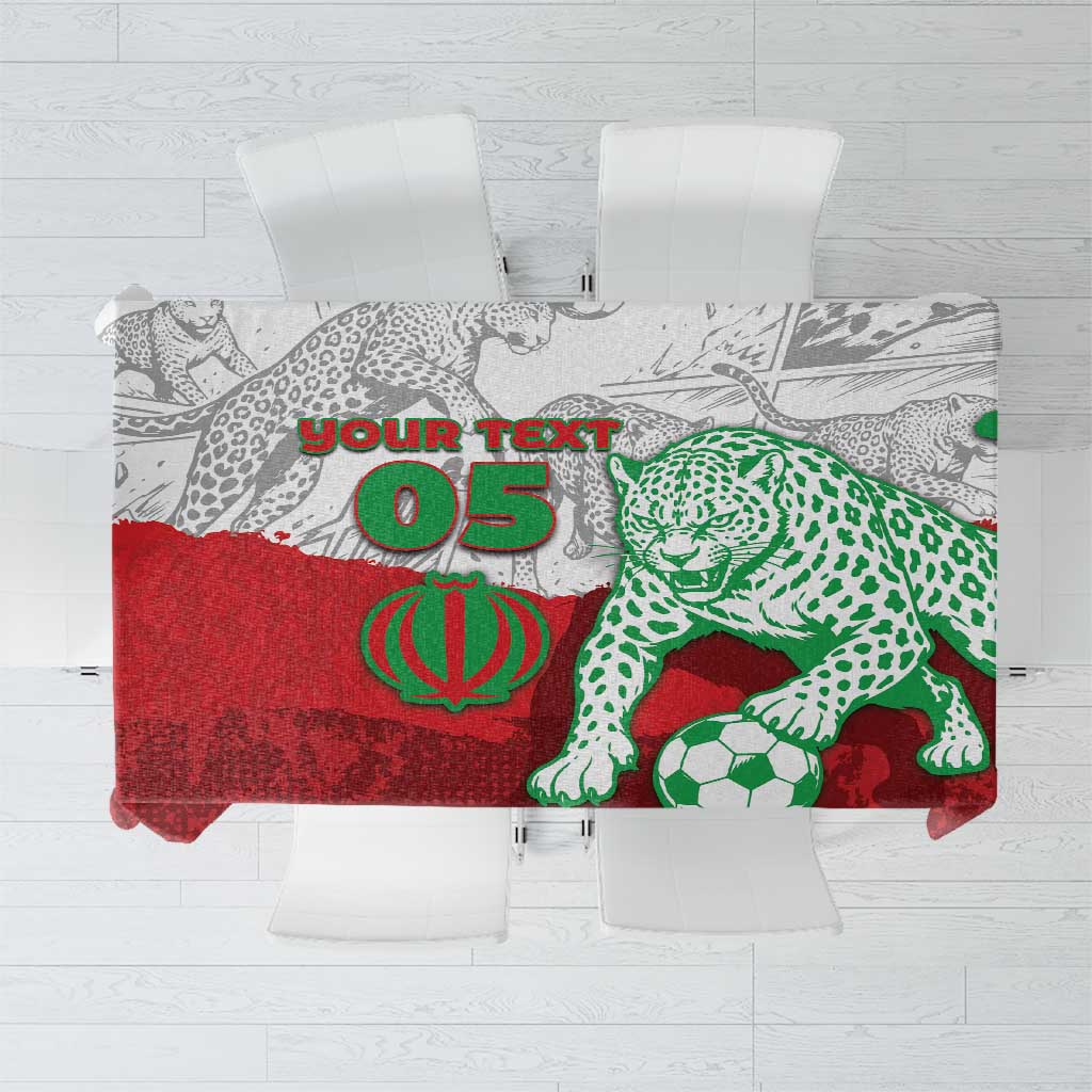 Custom Iran Football Tablecloth Leopard Comic Manga Art Style