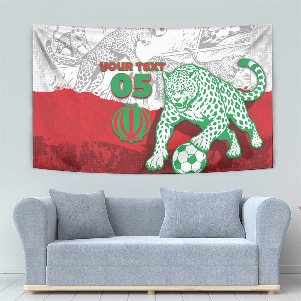 Custom Iran Football Tapestry Leopard Comic Manga Art Style