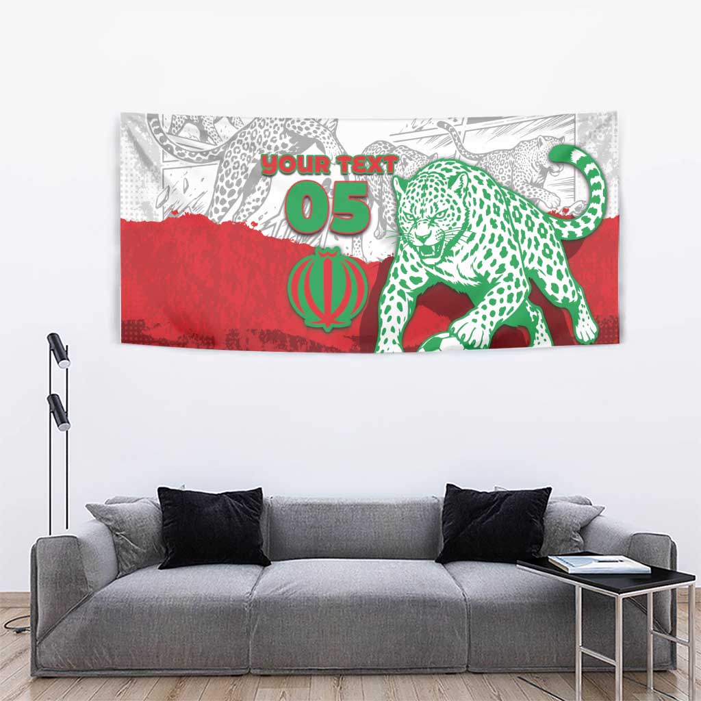 Custom Iran Football Tapestry Leopard Comic Manga Art Style