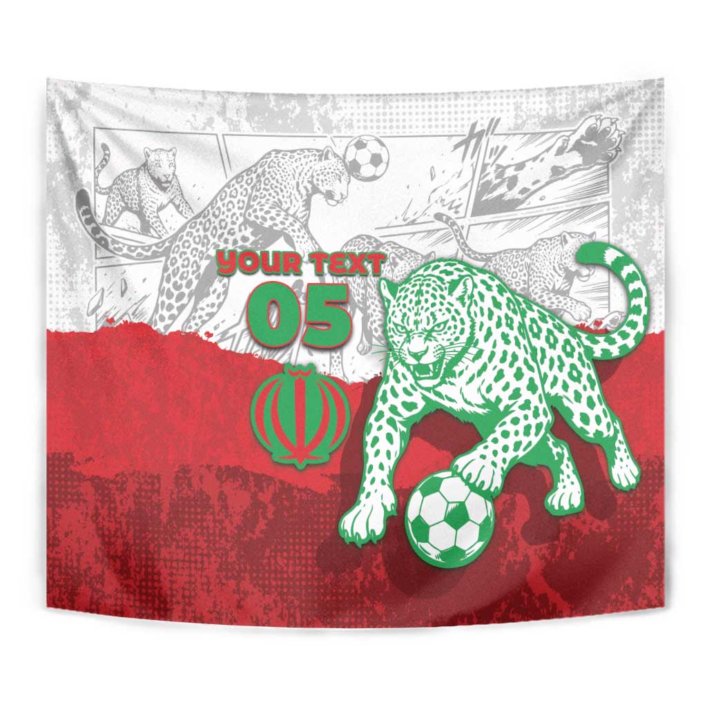 Custom Iran Football Tapestry Leopard Comic Manga Art Style