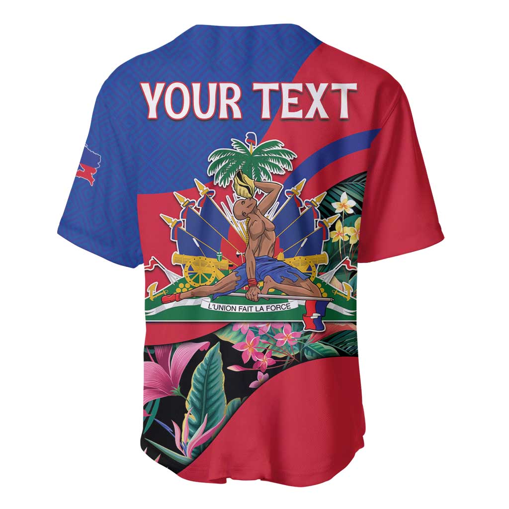 Personalized Haiti Baseball Jersey Tropical Hibiscus Flowers DT05