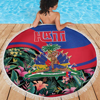 Personalized Haiti Beach Blanket Tropical Hibiscus Flowers