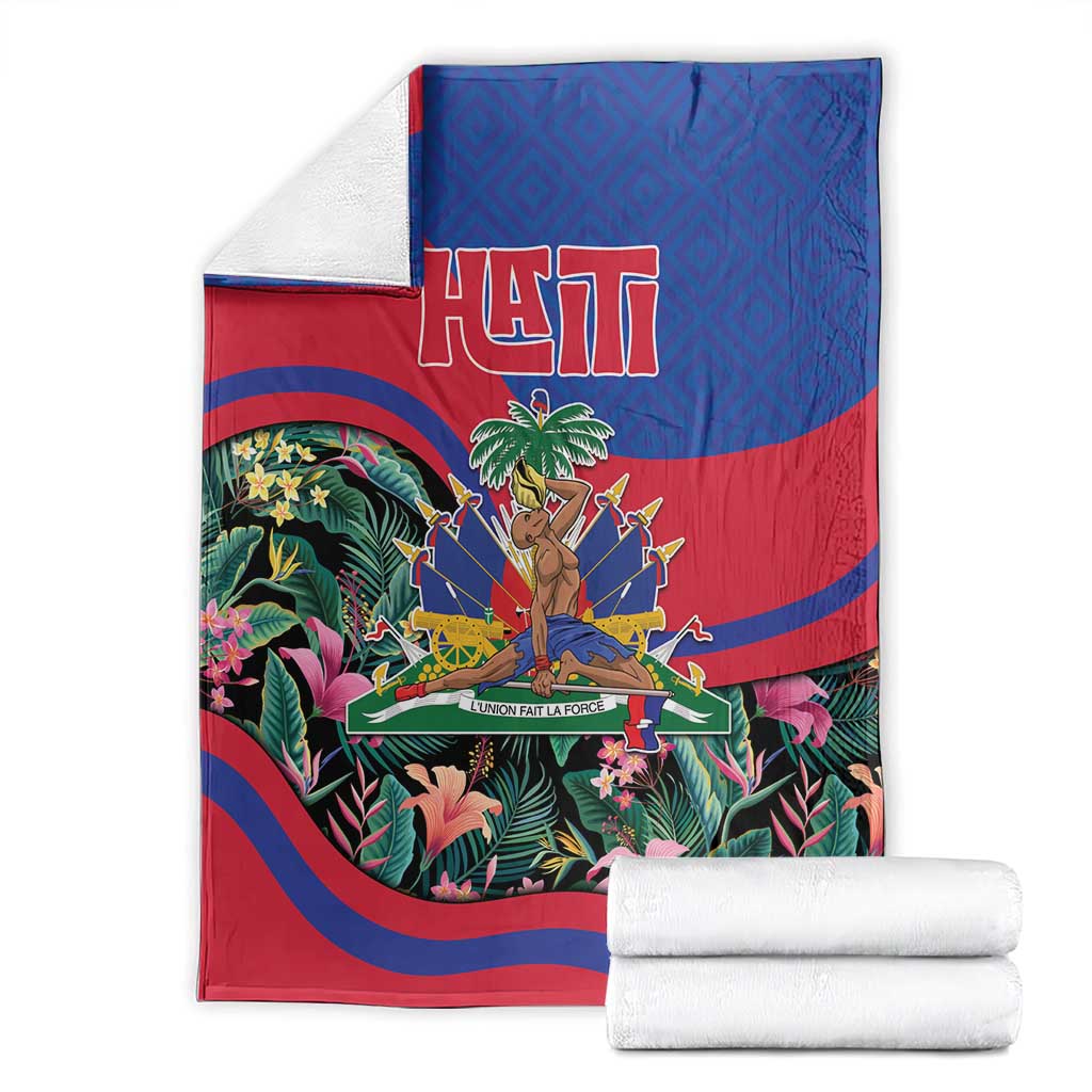 Personalized Haiti Blanket Tropical Hibiscus Flowers