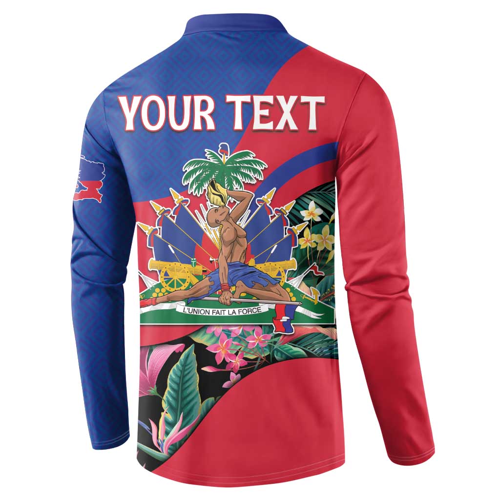 Personalized Haiti Button Sweatshirt Tropical Hibiscus Flowers DT05