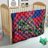 Personalized Haiti Quilt Tropical Hibiscus Flowers