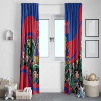 Personalized Haiti Window Curtain Tropical Hibiscus Flowers