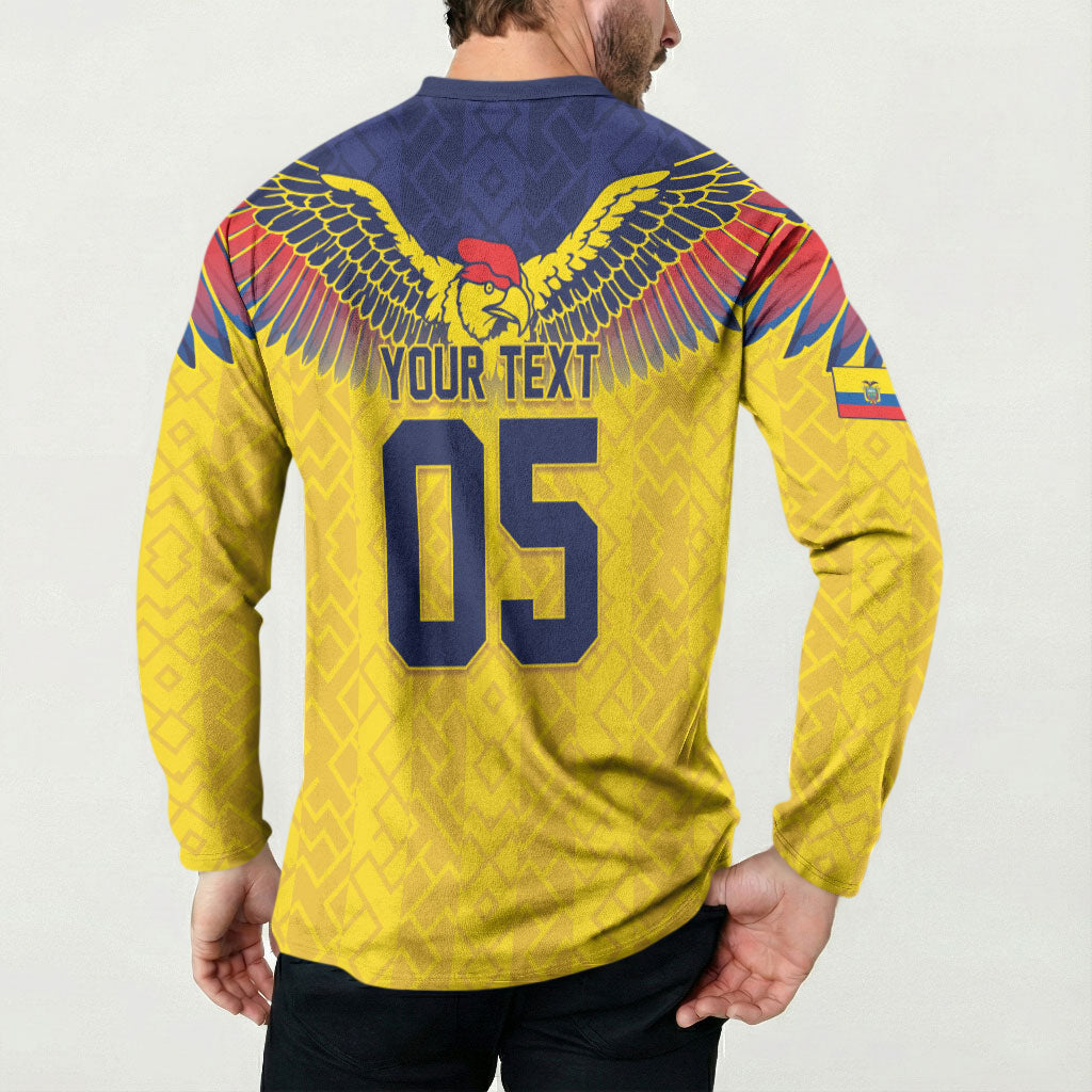 Custom Ecuador Football Button Sweatshirt Andean Condor Unique Style