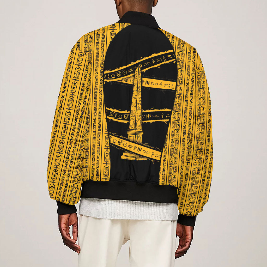 Egypt Obelisk Bomber Jacket Ancient Mythology Sacred Sun Pillar