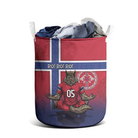 Custom Norway Football Laundry Basket Ro Ro Meditating Viking Wolf