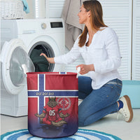 Custom Norway Football Laundry Basket Ro Ro Meditating Viking Wolf