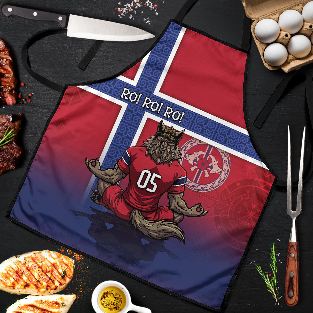 Custom Norway Football Apron Ro Ro Meditating Viking Wolf