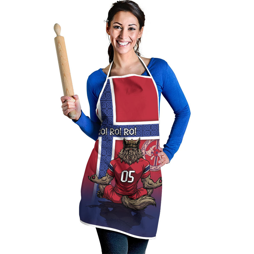 Custom Norway Football Apron Ro Ro Meditating Viking Wolf