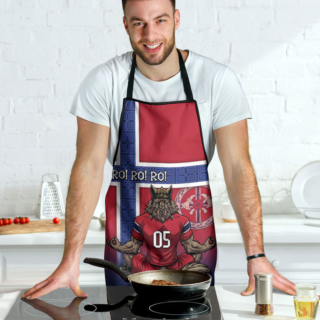 Custom Norway Football Apron Ro Ro Meditating Viking Wolf