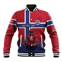 Custom Norway Football Baseball Jacket Ro Ro Meditating Viking Wolf