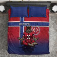Custom Norway Football Bedding Set Ro Ro Meditating Viking Wolf