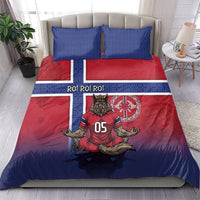 Custom Norway Football Bedding Set Ro Ro Meditating Viking Wolf