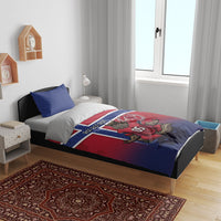 Custom Norway Football Bedding Set Ro Ro Meditating Viking Wolf