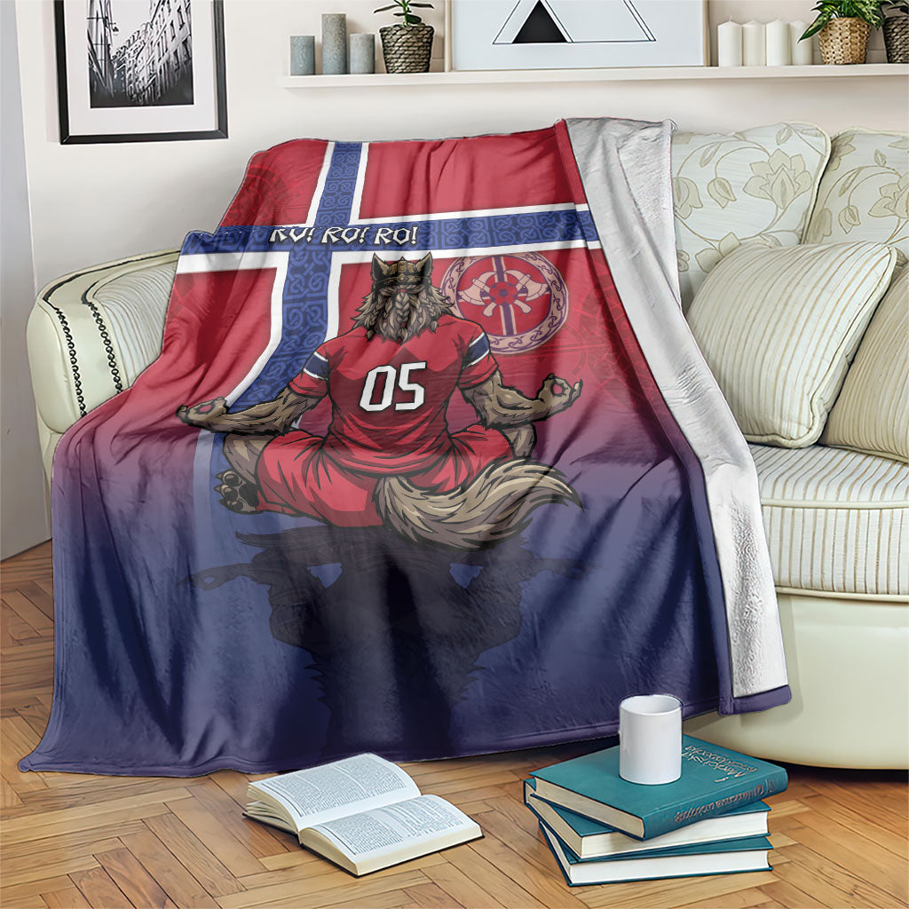 Custom Norway Football Blanket Ro Ro Meditating Viking Wolf