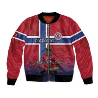 Custom Norway Football Bomber Jacket Ro Ro Meditating Viking Wolf
