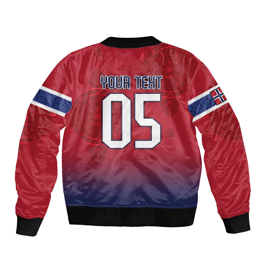 Custom Norway Football Bomber Jacket Ro Ro Meditating Viking Wolf