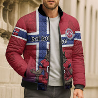Custom Norway Football Bomber Puffer Jacket Ro Ro Meditating Viking Wolf