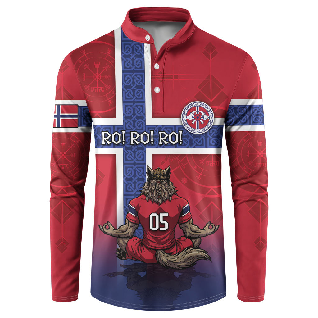 Custom Norway Football Button Sweatshirt Ro Ro Meditating Viking Wolf