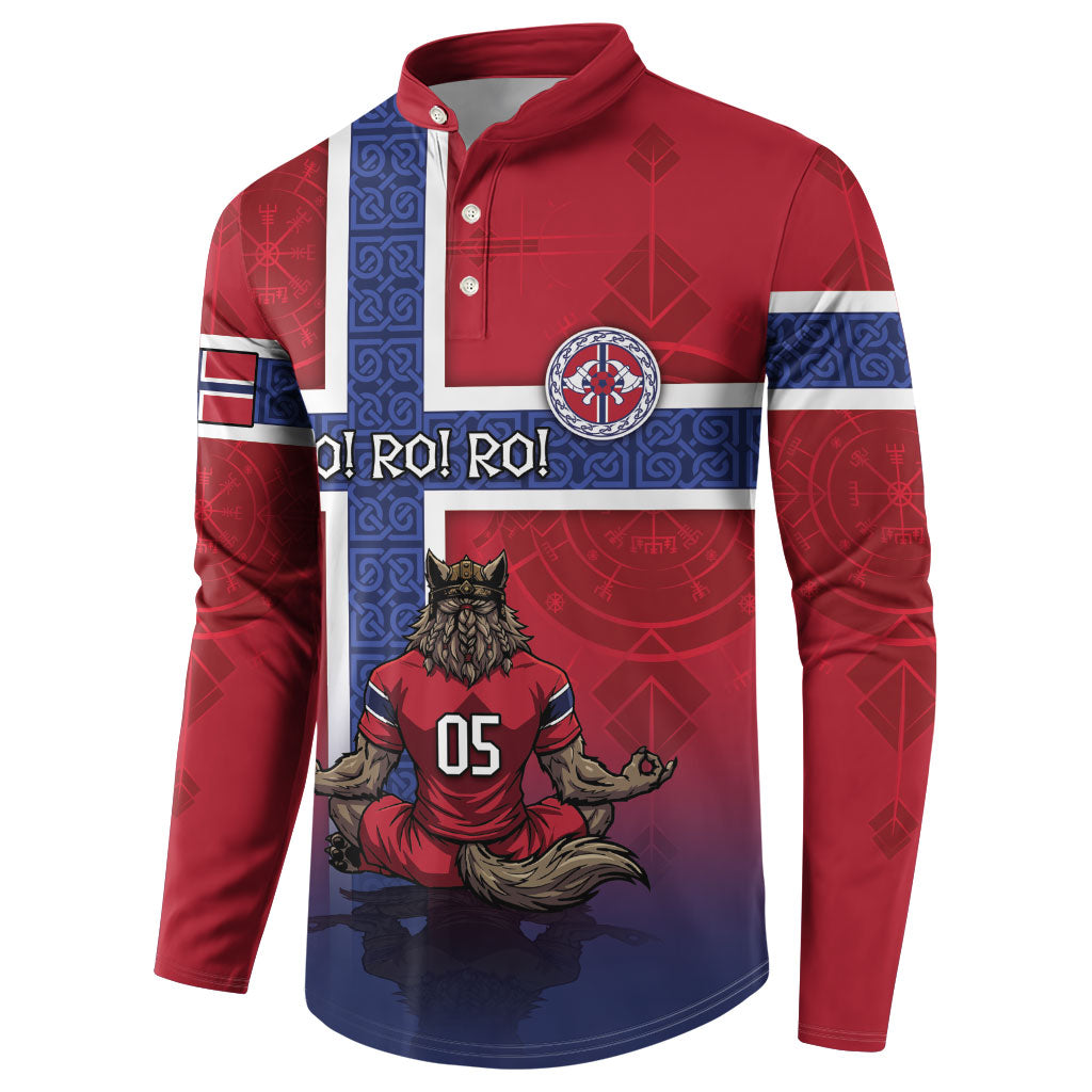 Custom Norway Football Button Sweatshirt Ro Ro Meditating Viking Wolf