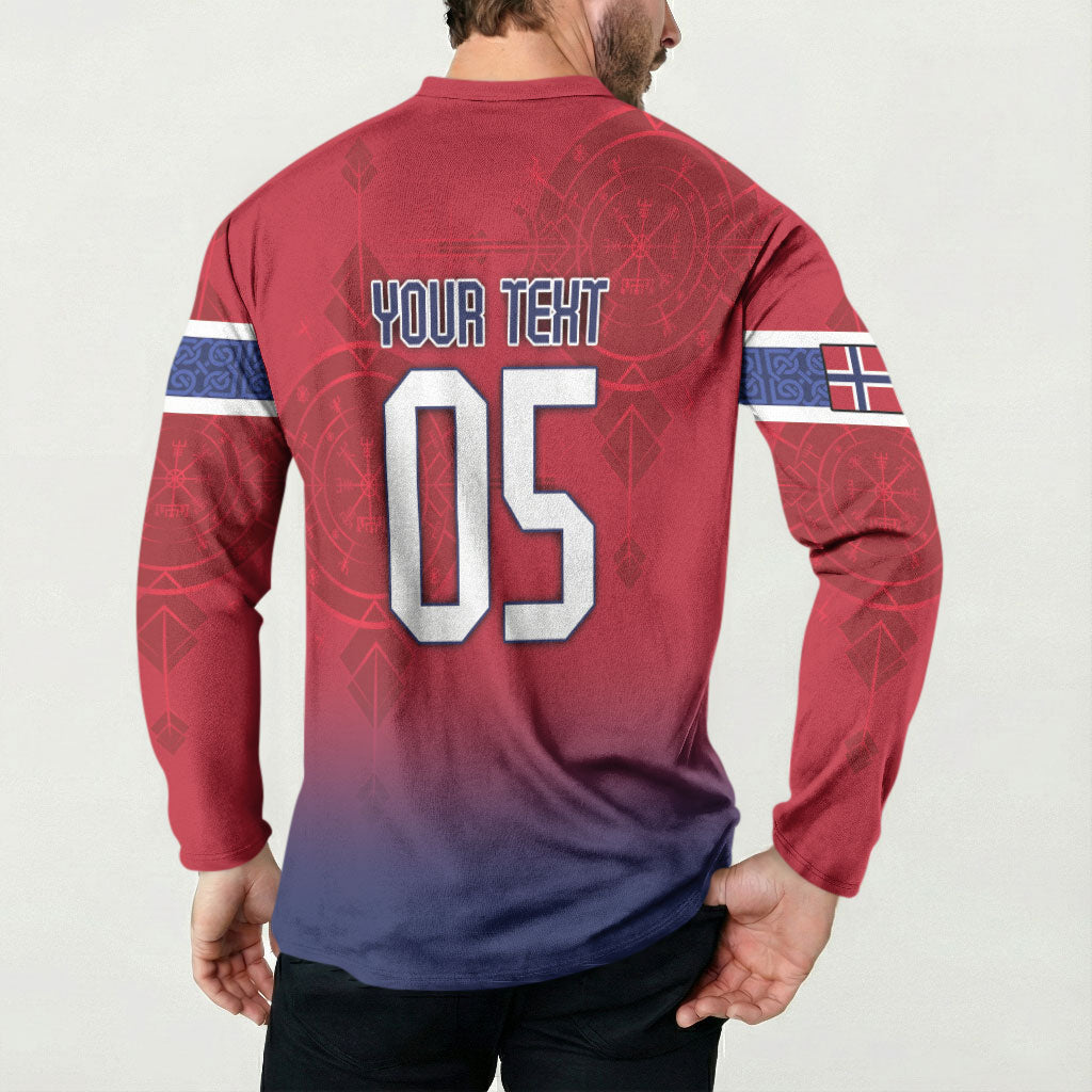Custom Norway Football Button Sweatshirt Ro Ro Meditating Viking Wolf