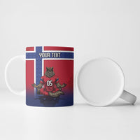Custom Norway Football Ceramic Mug Ro Ro Meditating Viking Wolf