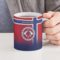 Custom Norway Football Ceramic Mug Ro Ro Meditating Viking Wolf