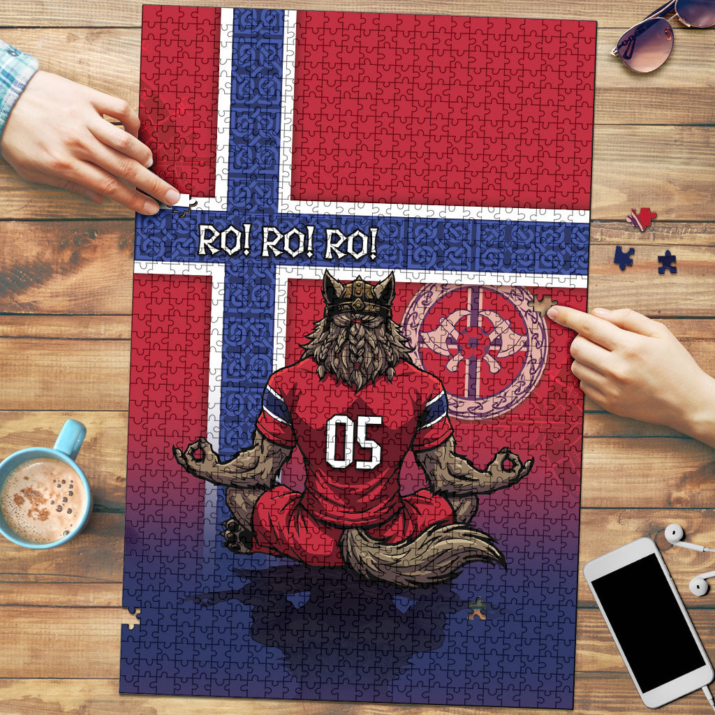 Custom Norway Football Puzzle Ro Ro Meditating Viking Wolf