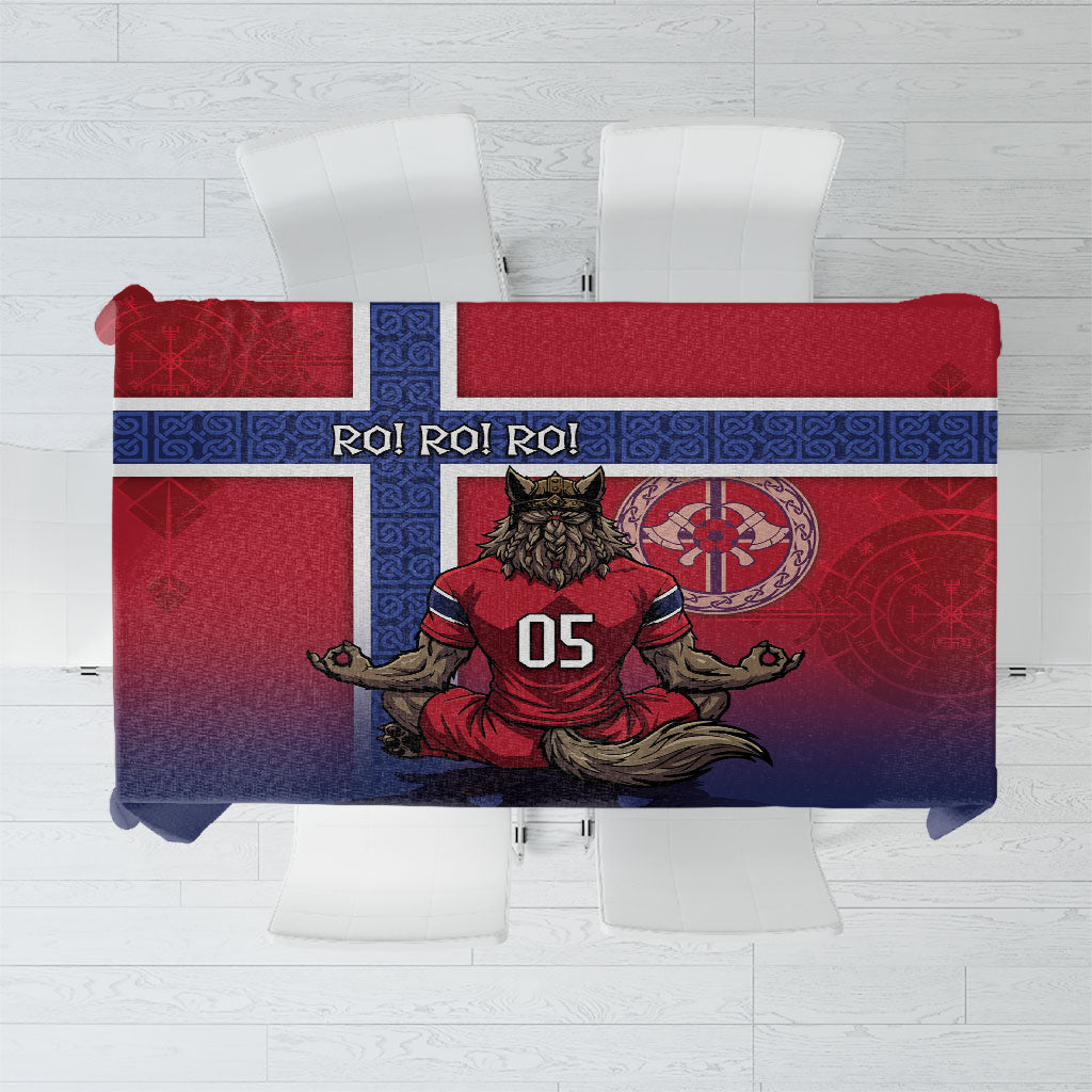 Custom Norway Football Tablecloth Ro Ro Meditating Viking Wolf