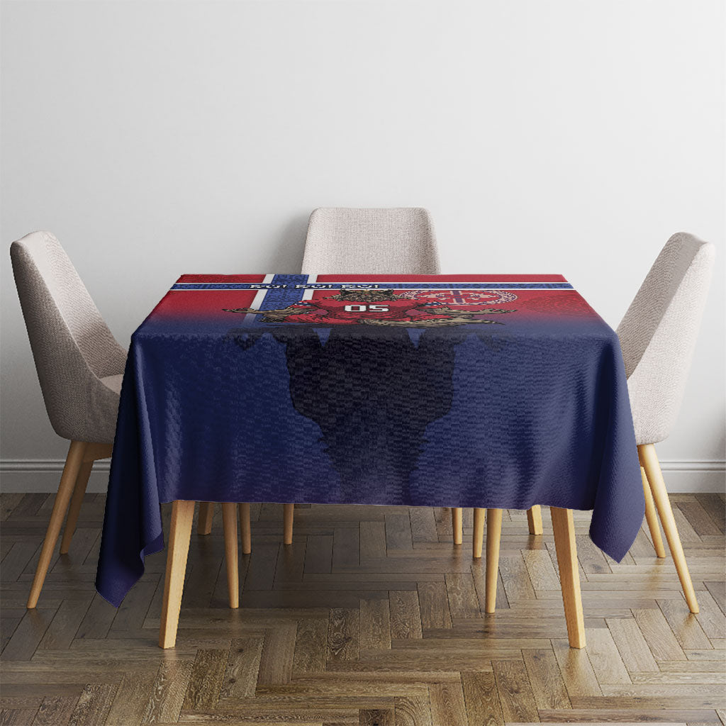 Custom Norway Football Tablecloth Ro Ro Meditating Viking Wolf