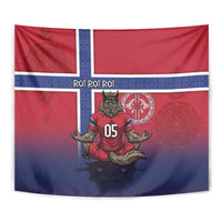 Custom Norway Football Tapestry Ro Ro Meditating Viking Wolf