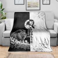 Czech Republic Blanket White Lion With Rose - Wonder Print Shop