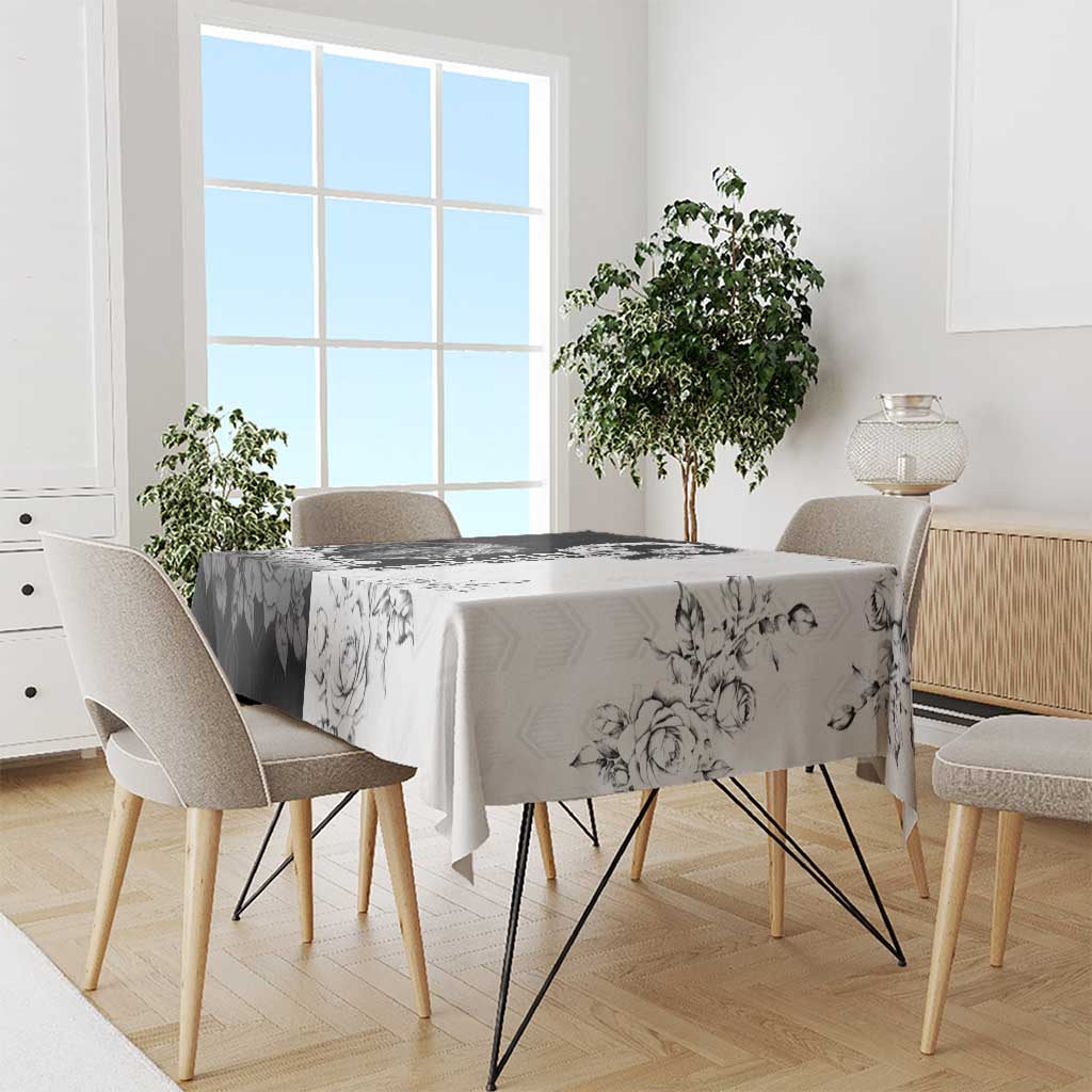 Czech Republic Tablecloth White Lion With Rose - Wonder Print Shop