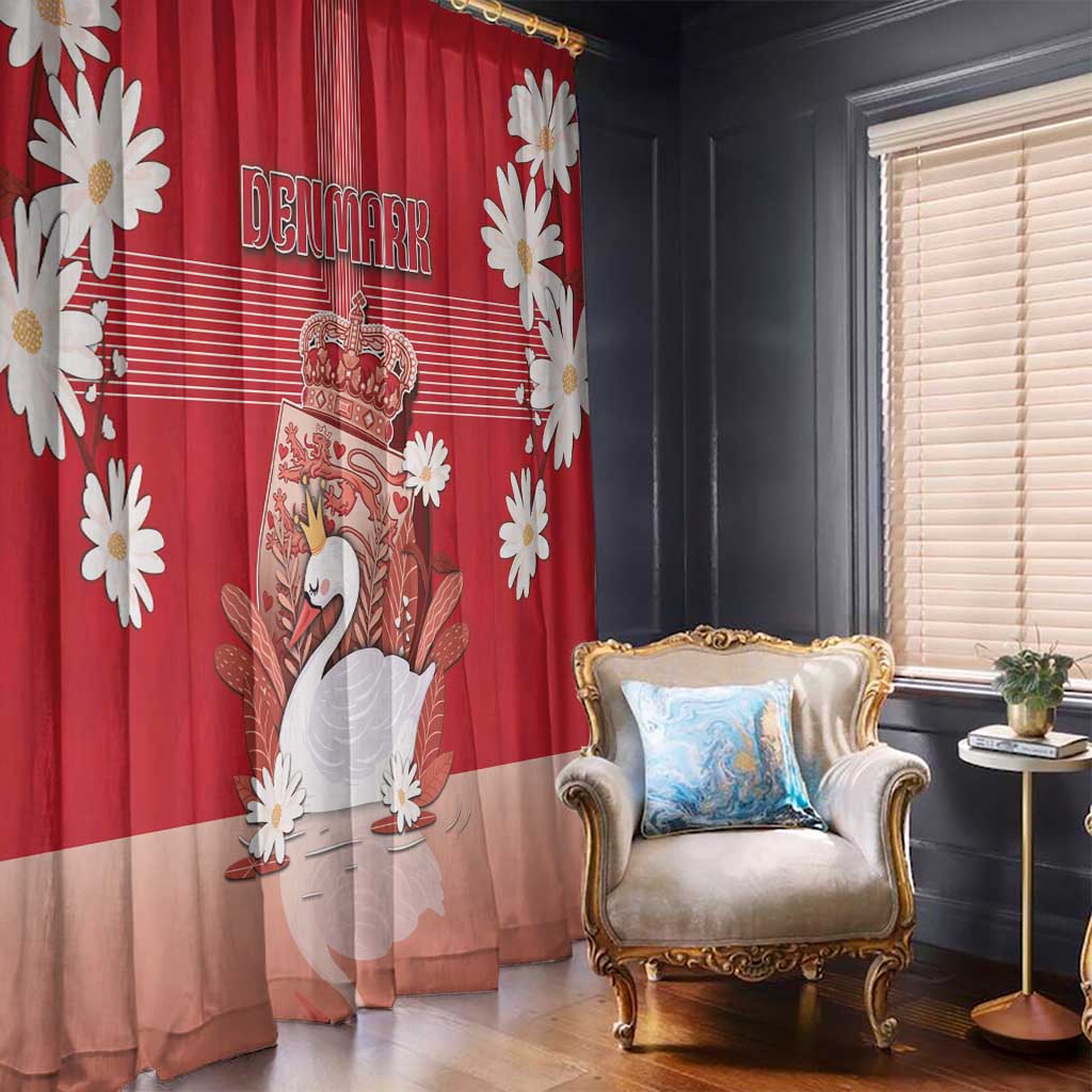 Denmark Window Curtain Mute Swan With Symbol - Wonder Print Shop