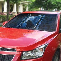 Estonia Auto Sun Shade Night Wolf With Pattern - Wonder Print Shop