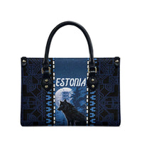 Estonia Leather Bag Night Wolf With Pattern - Wonder Print Shop