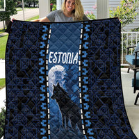 Estonia Quilt Night Wolf With Pattern - Wonder Print Shop
