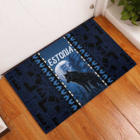 Estonia Rubber Doormat Night Wolf With Pattern - Wonder Print Shop