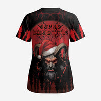 Merry Krampus Scrub Top Dark Grunge Christmas - Wonder Print Shop
