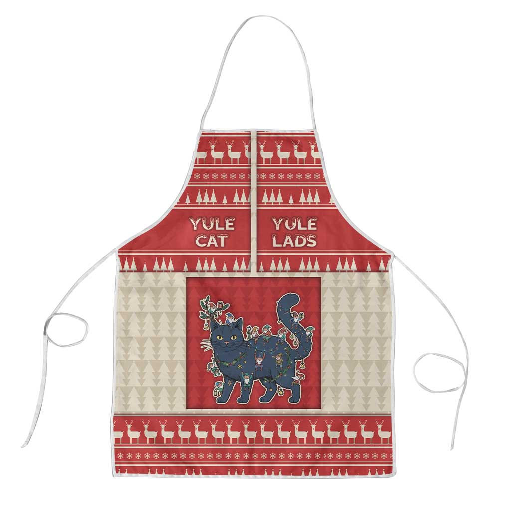 Yule Cat And Yule Lads Apron Cute Retro Style - Wonder Print Shop