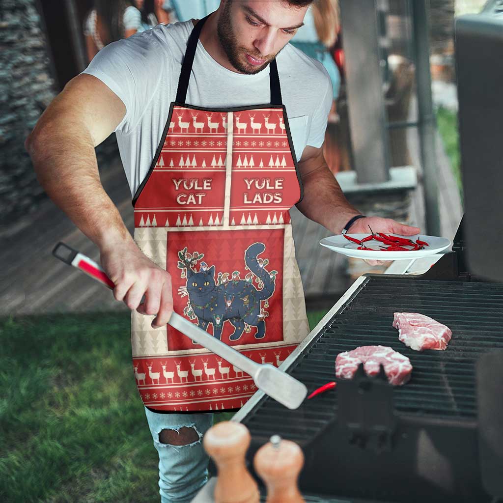 Yule Cat And Yule Lads Apron Cute Retro Style - Wonder Print Shop